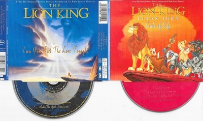 2 x ELTON JOHN the lion king  - can you feel the love tonight  + circle of life