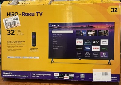 HIRO Roku TV 32 in LED Smart TV Television 720p HD Netflix Black