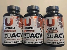 NEW! Lot Of 3 UMZU zuACV + Prebiotics - Digestion, Immunity & Weight Loss 09/25