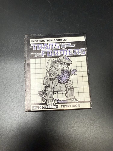 Trypticon GI Vintage Transformers Decepticon Dinosaur Booklet Manual Original