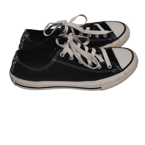 Converse All Star Women Size 5 Black Canvas Low-Top Sneakers Lace Up - Picture 2 of 6