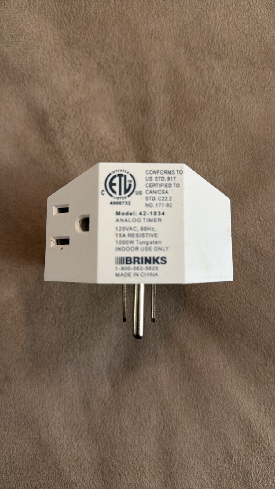 Brinks EZ-Dial Timer 42-1034 15 Minute Intervals- Comes As Shown