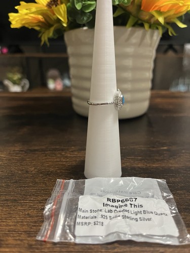 Bomb Party Sz8 RBP6687 Imagine This Light Blue Quartz .925 Solid Sterling Silver - Picture 3 of 4