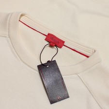 Isaia NWT Pullover Crew Neck Sweater Size S Ivory Wool / Silk / Cashmere Blend