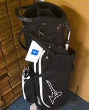MIZUNO BR-D3 GOLF STAND BAG    /   4-WAY   /    BLACK, WHITE