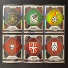 🔌IU 2022 PANINI PRIZM FIFA WORLD CUP QATAR Team Badges SILVER PRIZM LOT6