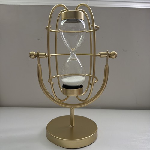 Vintage Style Gold Hourglass Sand Timer Rotating Desktop Table Decor