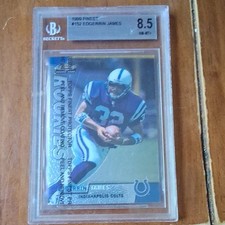 Topps 1999 Finest Edgerrin James Rookie Card #152 Colts BGS 8.5 Graded. rookie card picture