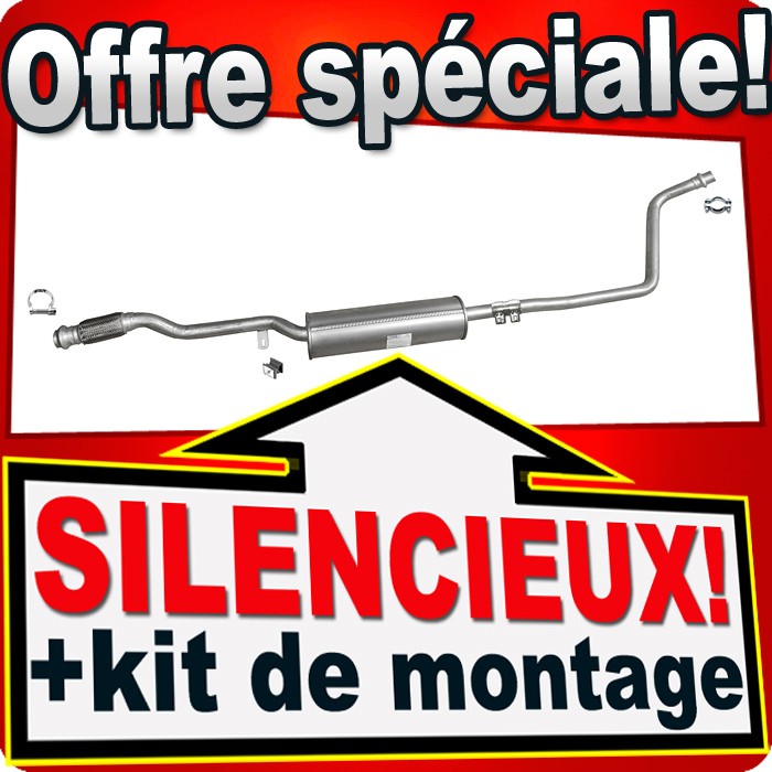 Silencieux intermédiaire pour Citroën C1 II et Peugeot 108 1.2 essence