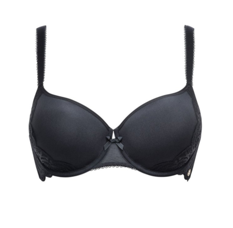 Sans Complexe Ariane Spacer Bra Women's UK 38C Black Underwired Demi-Cup Lace