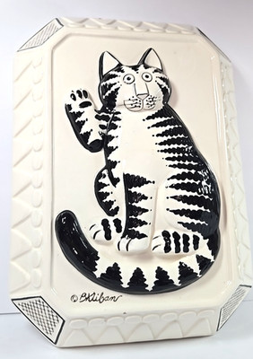 Sigma Taste Setter Bernard B Kliban Waving Cat Wall Hanging Mold Japan White