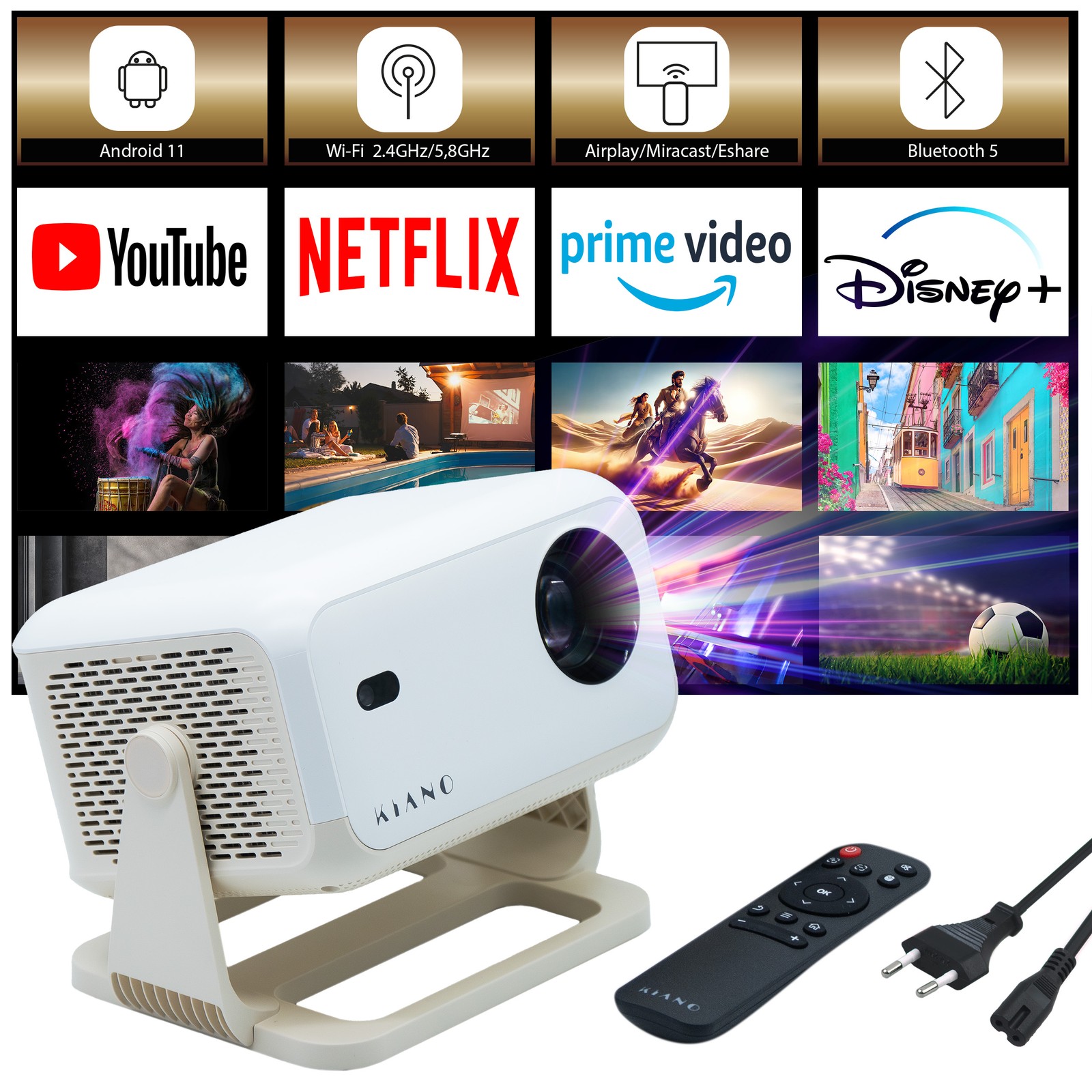 Kiano Chill Smart Beamer FHD/4K, 350 ANSI, Android, Bluetooth, Airplay 1080p