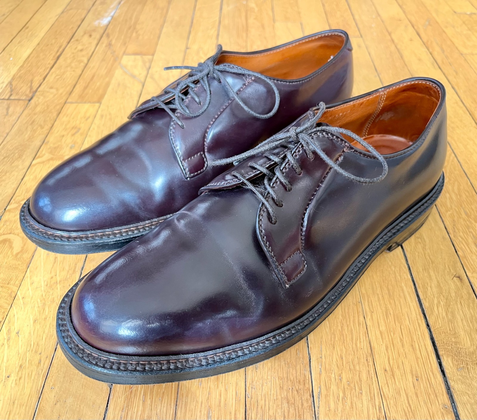 Alden 990 Color 8 Shell Cordovan Plain Toe Blucher
