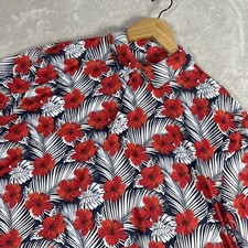 Ariat Tek Shirt Tropical Hibiscus Flower AOP Golf Polo Performance Mens Large