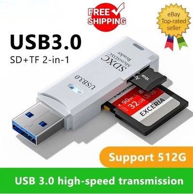 USB 3.0 Kartenleser 2-in-1 | High Speed Micro SD TF Speicher Adapter PC Laptop UK