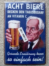 Alu Dekoschild "8 Biere" für Partykeller o. Geschenk *Neu/OVP*