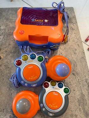 VTech V Smile Orange TV Learning System With 2 Multi Controllers Tested Working