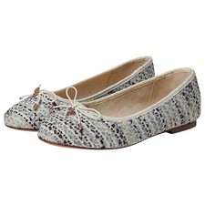 Sam Edelman Kids Felicia Ballet Flats US 2 M EU 33.5 Taupe Vegan Fabric NIB