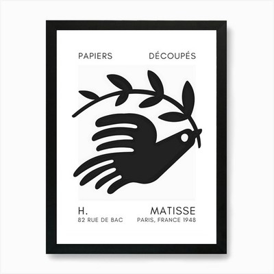 Taube von Matisse Kunstdruck gerahmt Wandbild Poster Leinwanddruck Bild