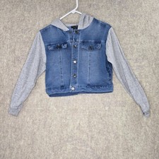 Denim Jacket With Grey Sleeves  Hood Social Standard By Sanctuary XL