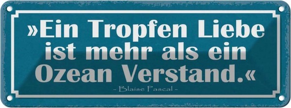 Blechschild 10X27 Cm Tropfen Liebe Mehr Als Ein Ozean Spruch Zitat Deko Geschenk-image