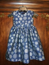 Gymboree Girls Snowflake Fit And Flare Christmas Dress - Silent Night Size 5T