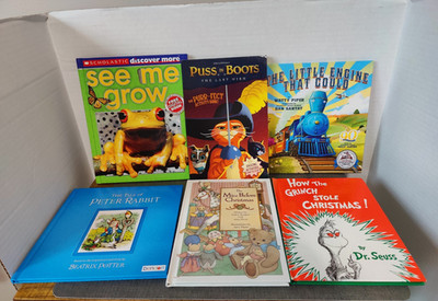 6 Children books The Little engine that could Dr Seuss See Me Grow + 3 Others