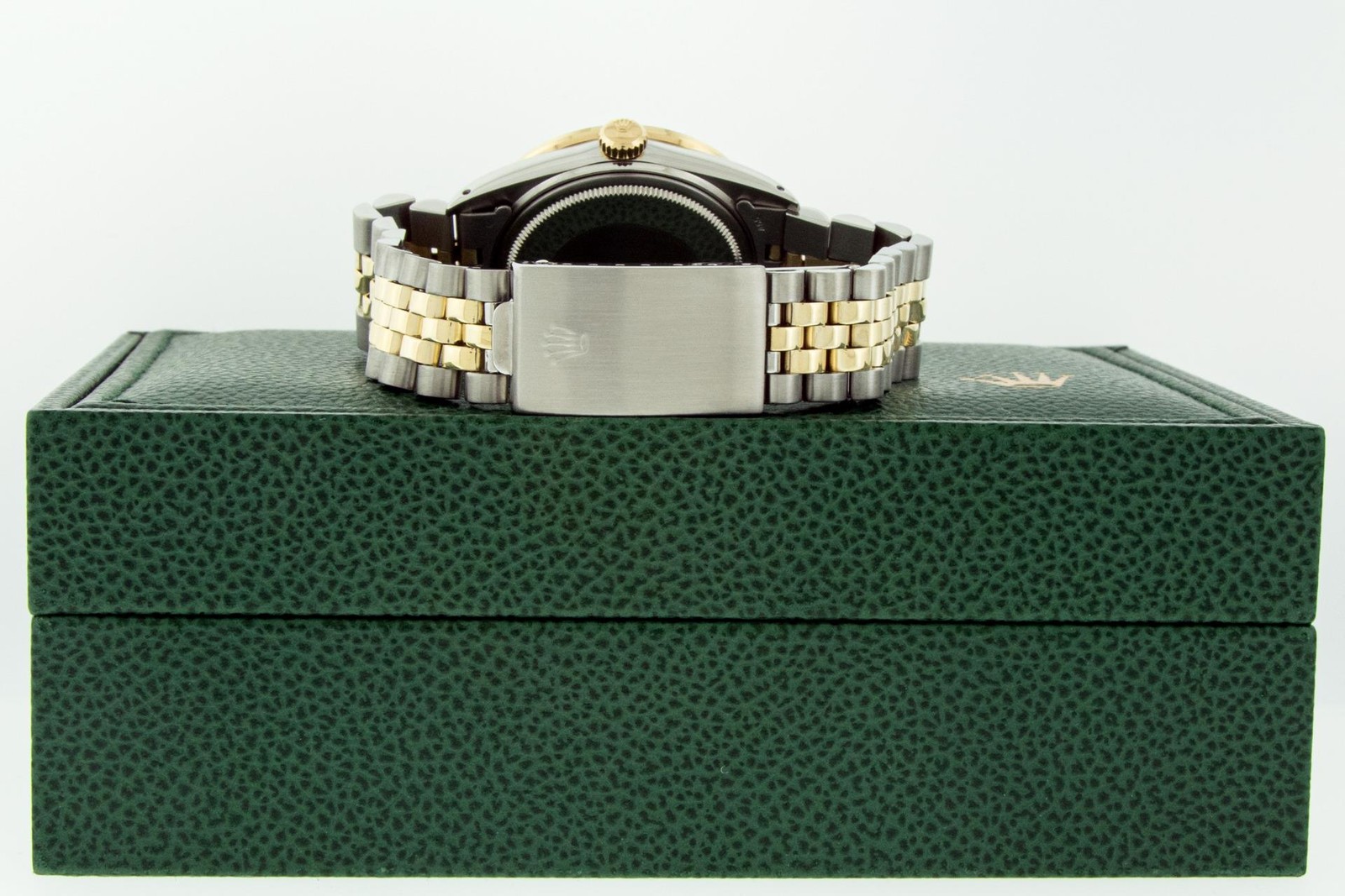 Rolex Mens Datejust White Roman Watch Steel and 18K Gold Diamond Bezel Rolex Box image 8