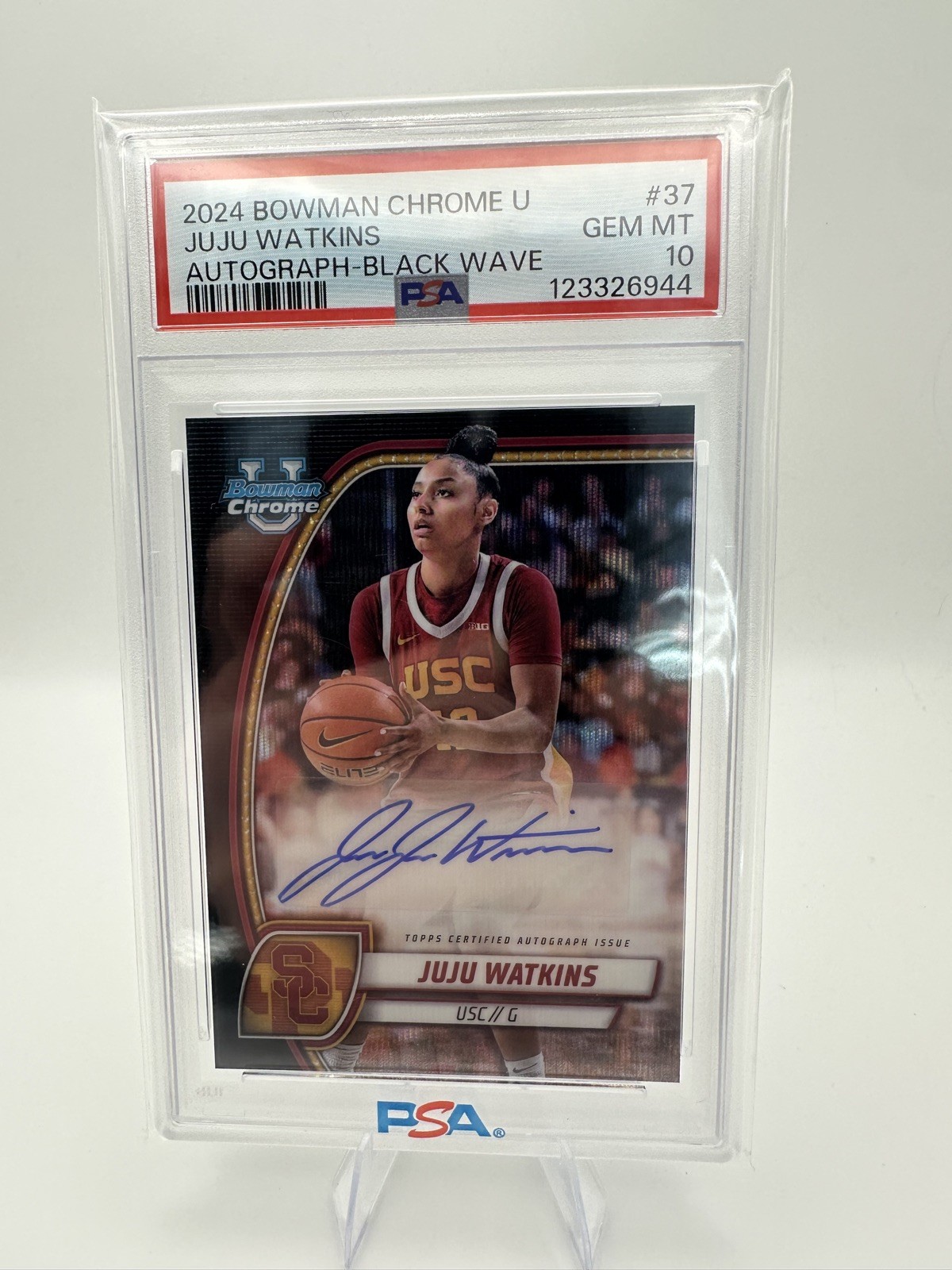 2024-25 Bowman Chrome Juju Watkins Black Wave Refractor Auto RC #37