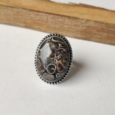 Turritella Agate Gemstone Ring 925 Sterling Silver Handmade Ring Gift BT1145