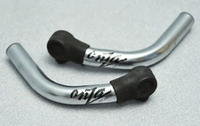 Onza Cro-Moly Steel Bar Ends, Silver, welded, long/ L-Bend