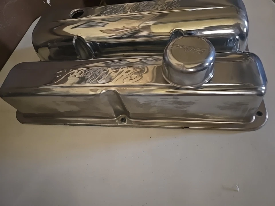 VINTAGE Edelbrock 4462 Valve Covers for 58-76 Ford FE V8 - Image 4 of 4