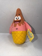 Spongebob Squarepants Patrick Star Ice Cream Cone 10" Plush Tag 2023 Nickelodeon