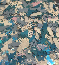 Baby Shower Confetti Blue Rattle Shapes Baby Boy Gender Reveal Table Confetti