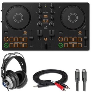 AlphaTheta DDJ-FLX2 2-Deck DJ Controller with StreamEye Cans50 & Cable