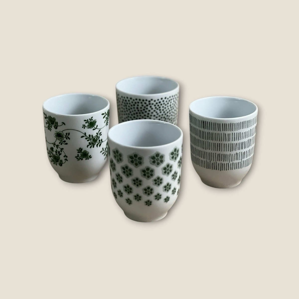 Lots Of 4 Discontinued IKEA 21986 Entusiasm Green Ceramic Tea Cups