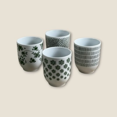 Lots Of 4 Discontinued IKEA 21986 Entusiasm Green Ceramic Tea Cups