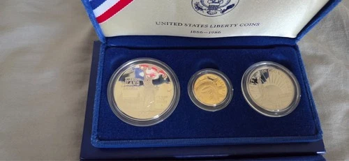 1886-1986 United States Liberty Proof Ellis Island 3 Coin Set