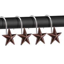 AGPTEK Shower Curtain Hooks, 12PCS Anti Rust Decorative Resin Hooks for