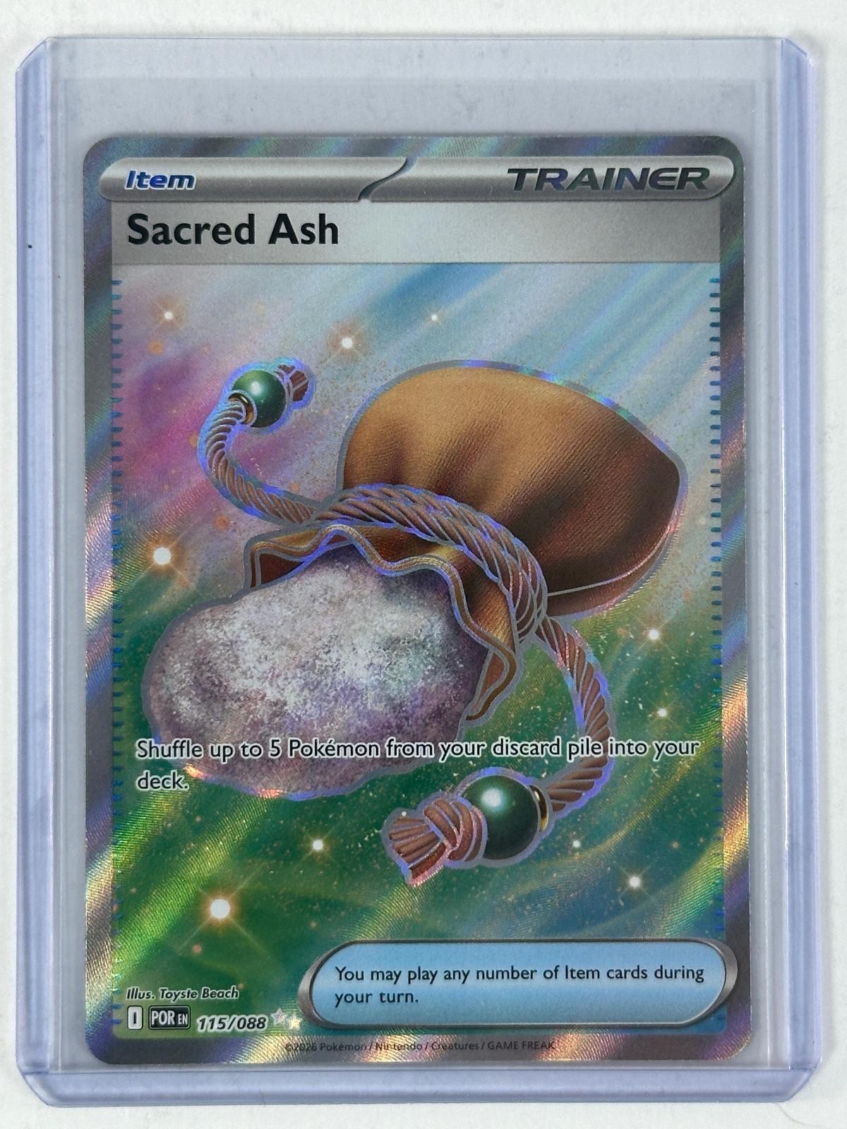 rare ash pokemon card Sacred 2026 Mega Evolution: Perfect Order #115/88 Ultra (Full Art) Price Guide negate that effect THE ORIGINAL VOICE ACTOR OF