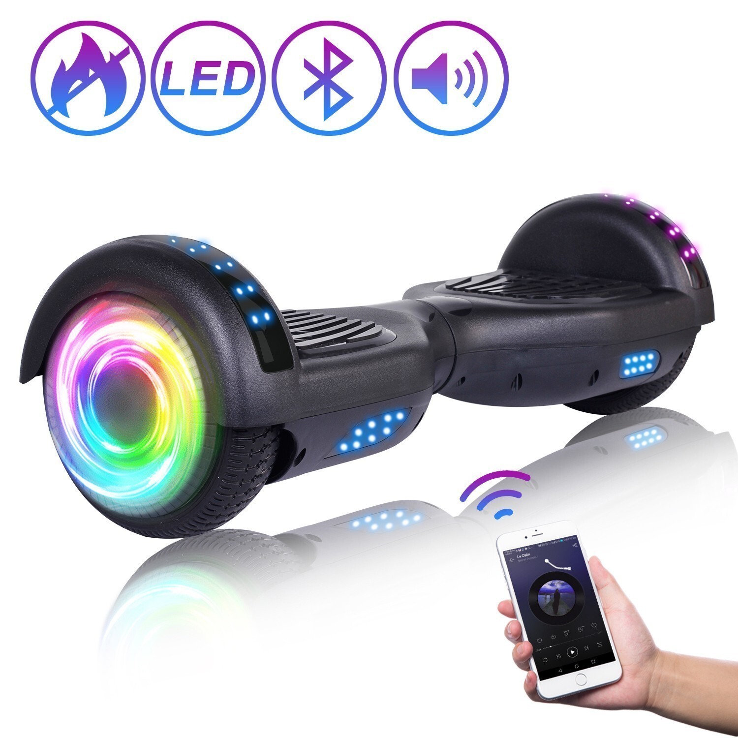 6.5'' Bluetooth Speaker Self-balancing Led Light Scooter