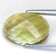 6.62Cts Amazing Natural Yellow Color Citrine Fancy Oval Checker Cut Loose Gem