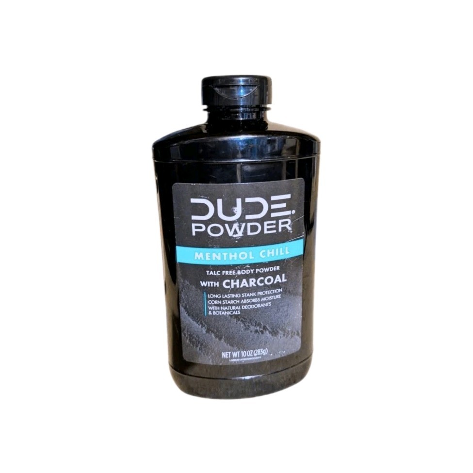 Dude Body Powder Menthol Chill with Charcoal 10 oz Deodorant