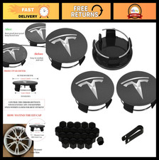 4 Pack Exterior Decoration Wheel Center Cover for Tesla Model 3 Model Y,56mm Hub