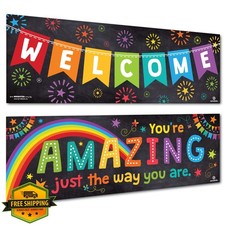 Educational Classroom Welcome Posters, 2pc Motivational Banners
