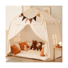 Extra Large Kids Play Tent with Flags  Star Lights, Portable  Foldable Teep...