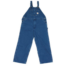 New Carhartt R07 Bib Overalls Mens 44x28, DST Dark Blue Washed Denim, NOS