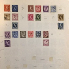 QEII UNSPECIFIED WILDING DEFINITIVE STAMPS.  Ex COLLECTION  all used on sheet. 