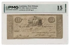 UNITED STATES (BANK OF LOUISIANA, LOUISIANA) banknote $10 1860 PMG grade F 15