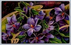 Postcard Birthday Greetings, Beautiful Purple Flowers